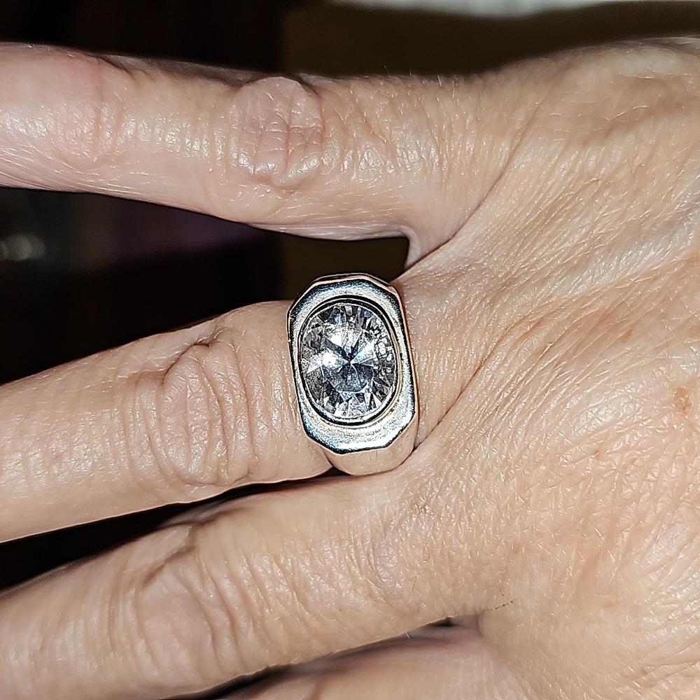 Sterling Silver Crystal Ring - image 1
